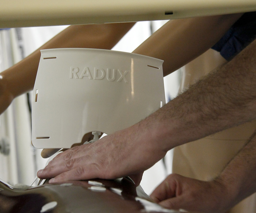 Greg Gordon, MD, founded Radux Devices around two inventions he created—including the Steradian Shield, above—that help protect physicians during fluoroscopic procedures.