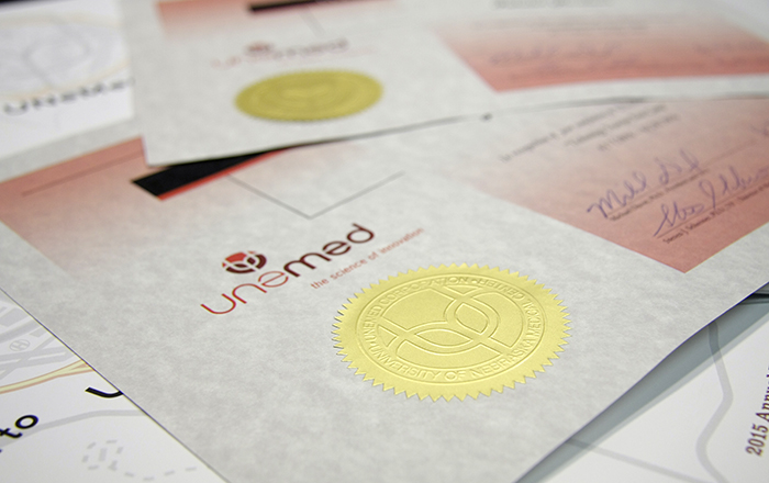 UNeMed 2016 Boot Camp completion certificates