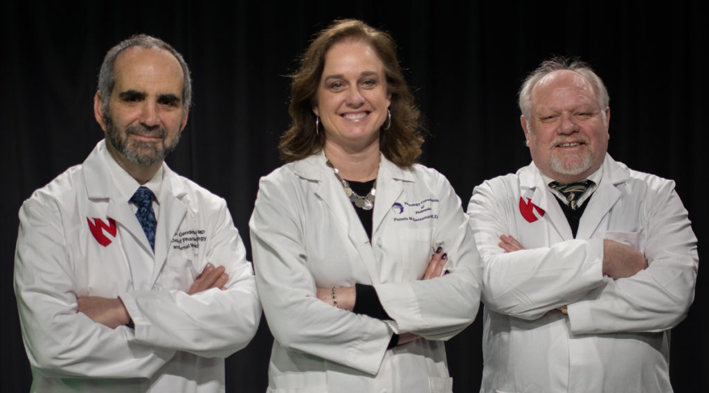 From left are Howard Gendelman, M.D., Pamela Santamaria, M.D., and R. Lee Mosley, Ph.D. (Photo: UNMC) 