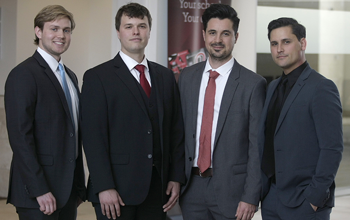 Founders of Orca Analytics are (from left) Will Payne, Tyler Scherr, Ben Jones and Tim Bielecki.