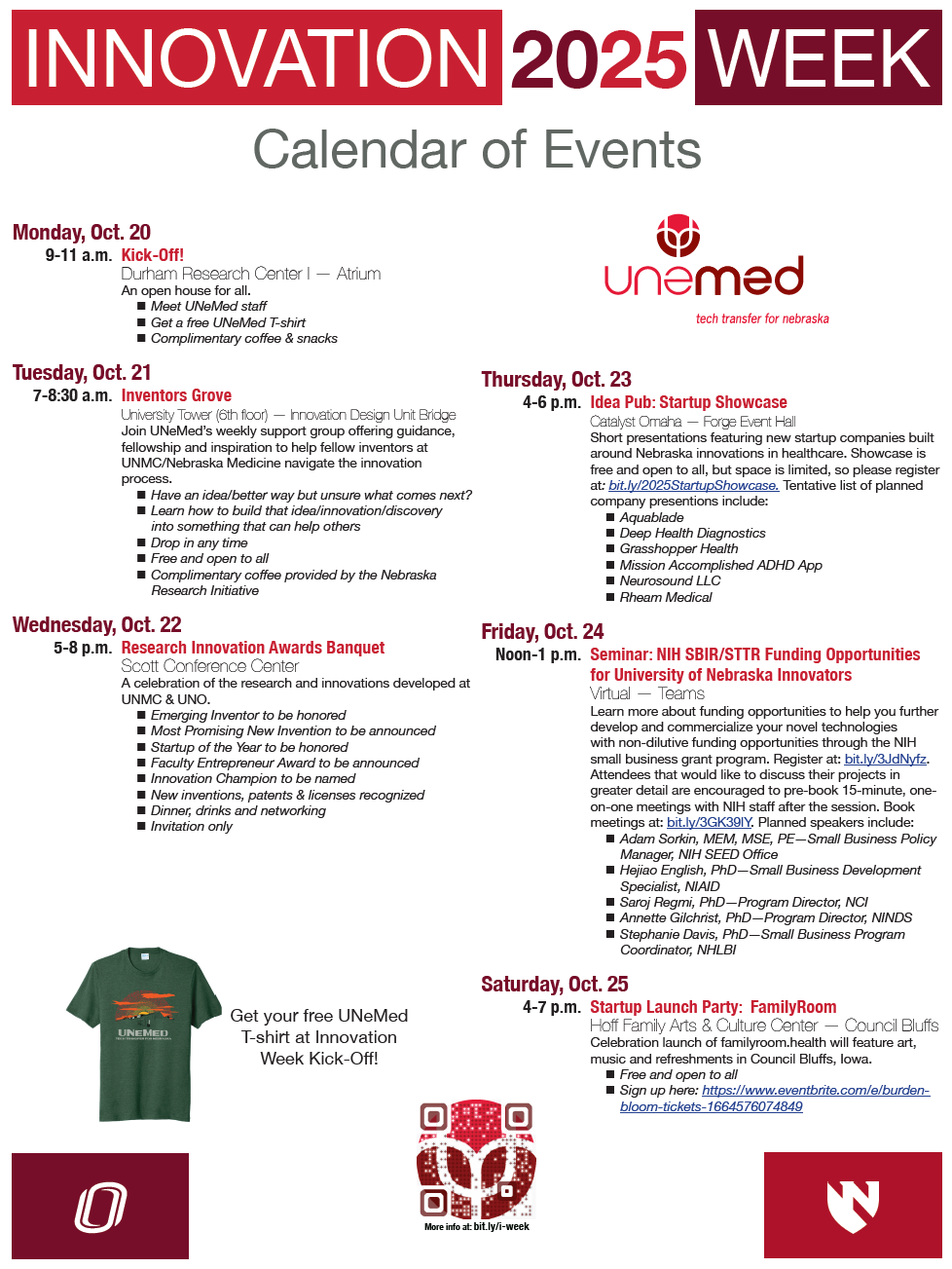 Innovation Week 2025 Calendar