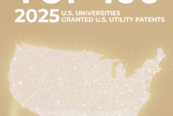 The cover page of the National Academy of Inventors' 2025 list of top 100 American institutions to secure a U.S. Patent.