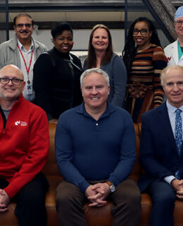 The first cohort of the 2026 Steel Works Health Accelerator are (front, left to right) Steve Salzbrenner, Tim Crane, Ronald Krueger, (back) Kirk Zeller, Ashok Puri, Shiela Fields, Beth Beam, Marcia Shade, Ed O'Leary. Not Pictured: Chris Henkenius.