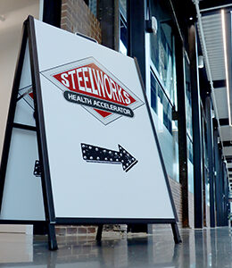 Steel Works Health Accelerator — Signage