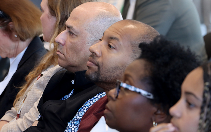 Audience members look on during final presentations of the Steel Works Health Accelerator's gradutaiton event for it first cohort of participants on June 10, 2026, at Omaha Catalyst. Audience members look on during final presentations of the Steel Works Health Accelerator's gradutaiton event for it first cohort of participants on June 10, 2026, at Omaha Catalyst.